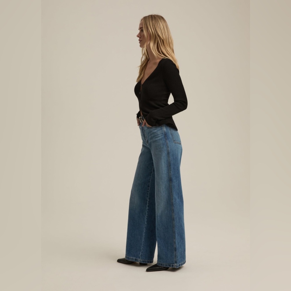 Favorite Daughter The Masha Super High Rise Wide Leg in Long Beach - Size 34 - Picture 2 of 9